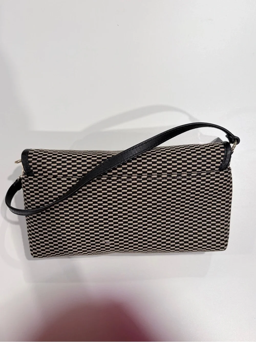 Coach Black & Cream Checker Mini Shoulder Bag with Turn-Lock